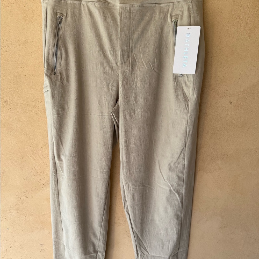Athleta Tan Chinos Lightweight Elastic Waist